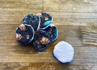 Abschminkpads Blumen blau Jersey Frottee - 6 St&uuml;ck 15CHF