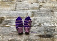 Handschuhe violett-taupe Merino-Poly